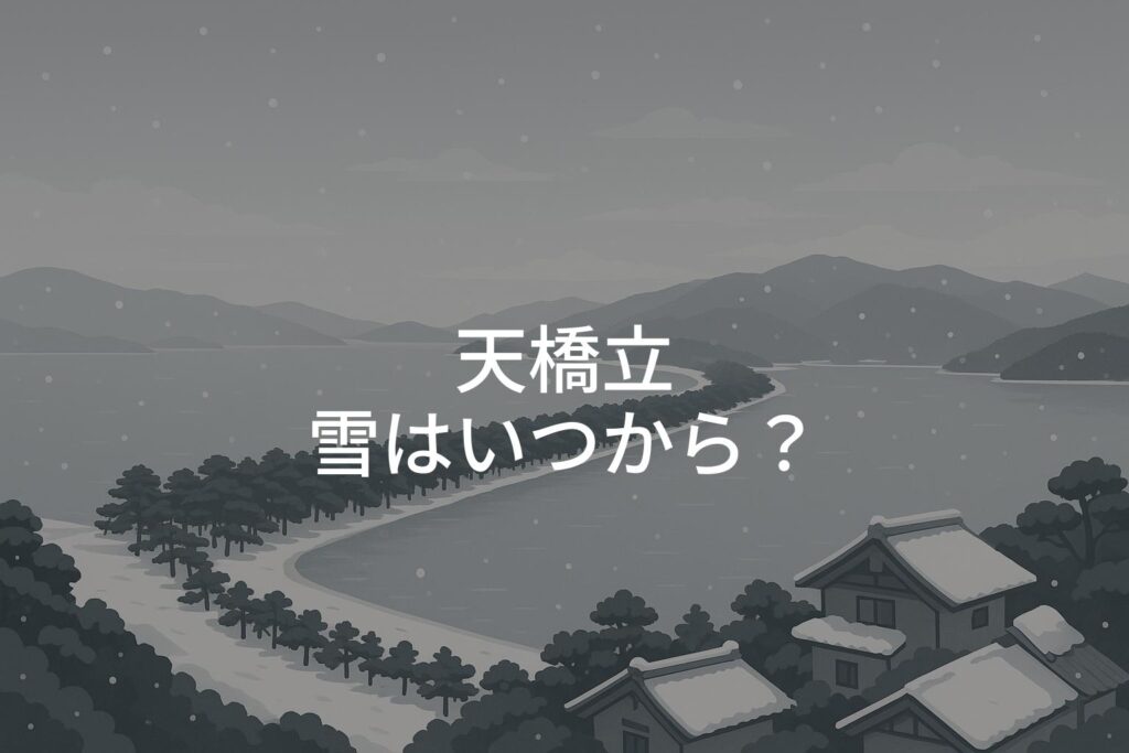 天橋立の雪はいつから降る？見頃の時期と旅行計画のコツ