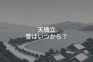 天橋立の雪はいつから降る？見頃の時期と旅行計画のコツ