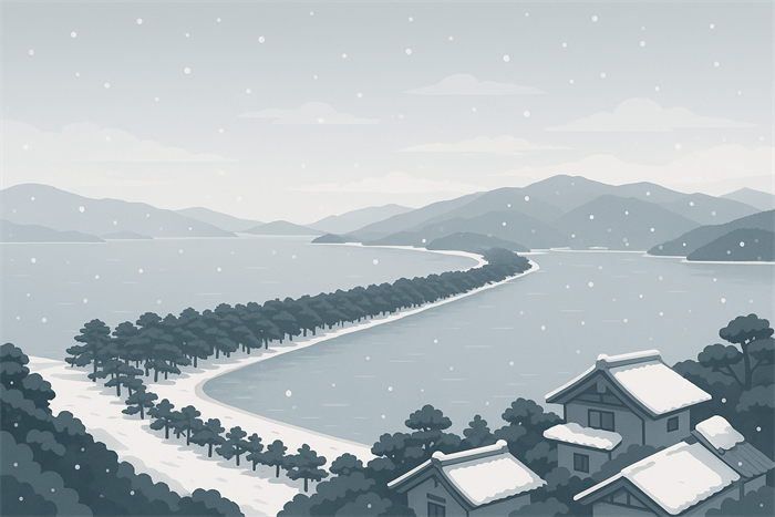 天橋立の雪はいつから降る？