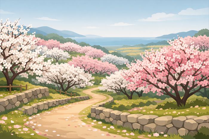 綾部山梅林の開花状況と見頃