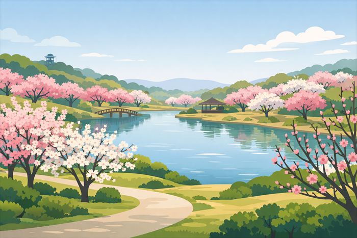 佐布里池 梅の開花状況と見頃