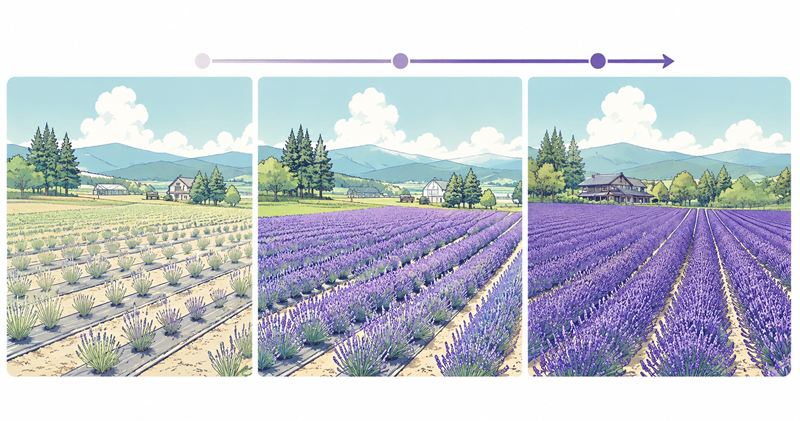 ファーム富田 ラベンダーの見頃と開花状況