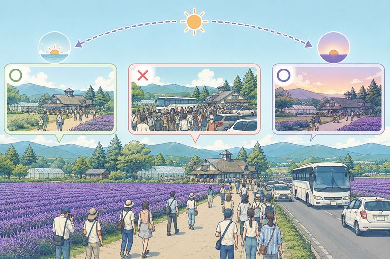 ファーム富田 ラベンダーの見頃の混雑と回避策