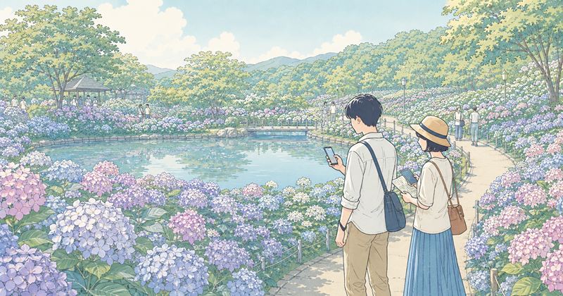 蒲郡のあじさい祭りの開花状況を確認する方法
