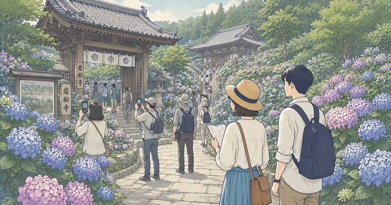岩船寺のあじさい見頃時期の混雑