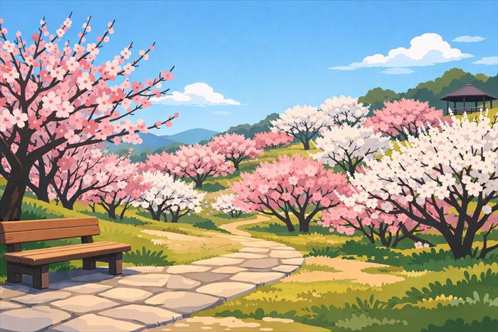 枚岡梅林の開花状況と見頃