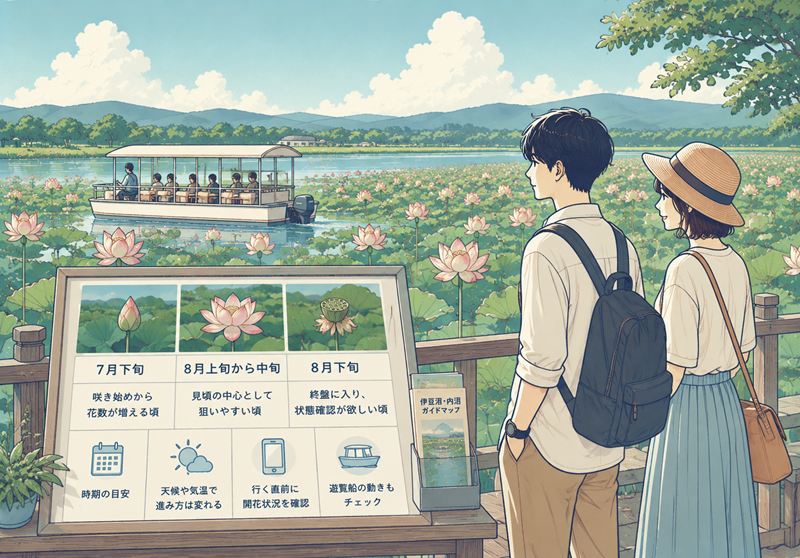 伊豆沼 ハスの見頃はいつ？