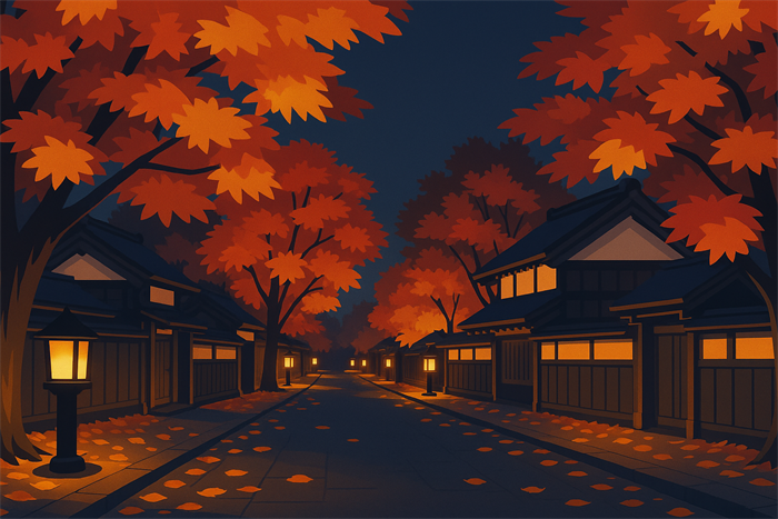 角館武家屋敷通り 紅葉ライトアップ