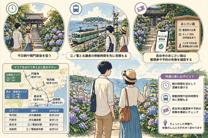 鎌倉の紫陽花を見頃の時期に快適に楽しむコツ