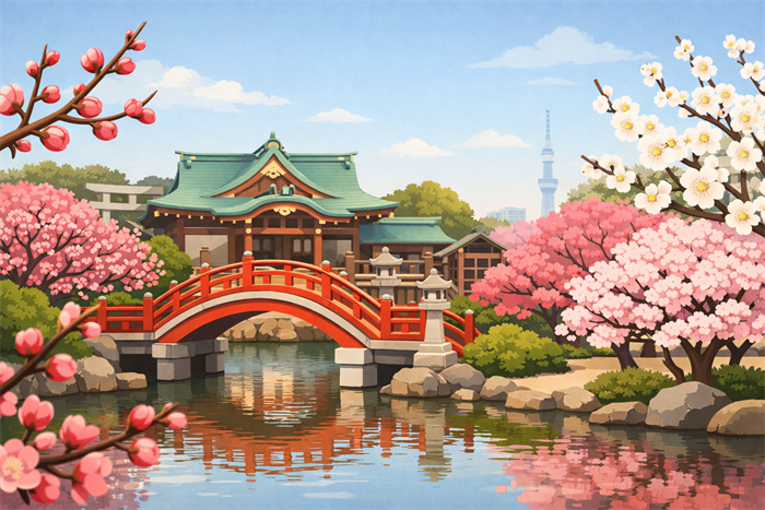 亀戸天神社 梅の開花状況と見頃