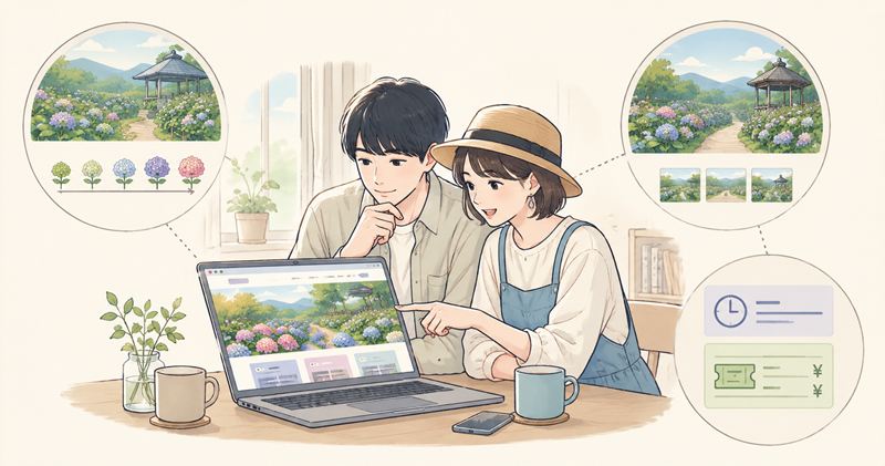 かざはやの里のあじさい開花状況を確認する方法