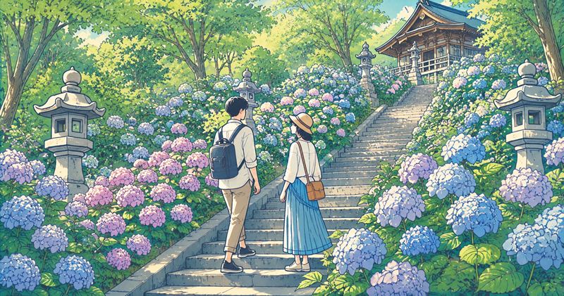 吉備津神社のあじさい園の見どころ