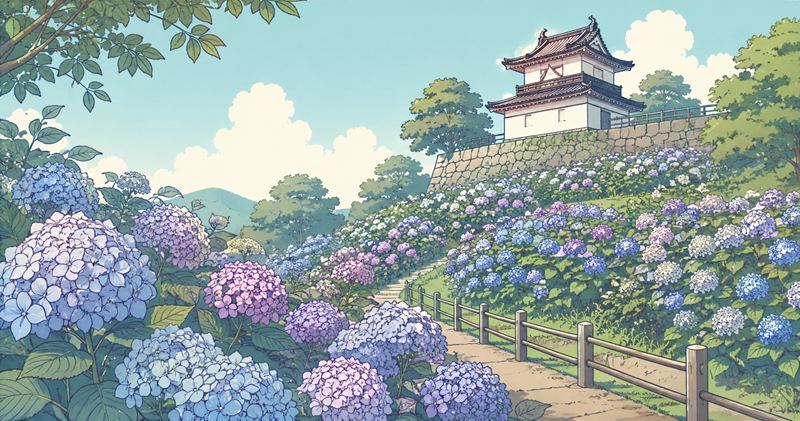 黒羽城址公園のあじさいの見頃はいつ？