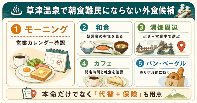 草津温泉で朝食難民にならない外食候補