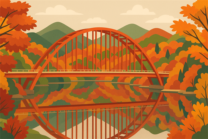 夢のかけはしから望む「逆さ紅葉」