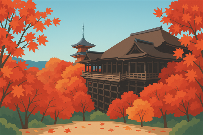 京都・清水寺の紅葉
