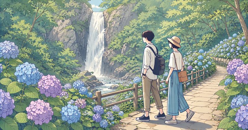 見帰りの滝 あじさいの見頃はいつからいつまで?