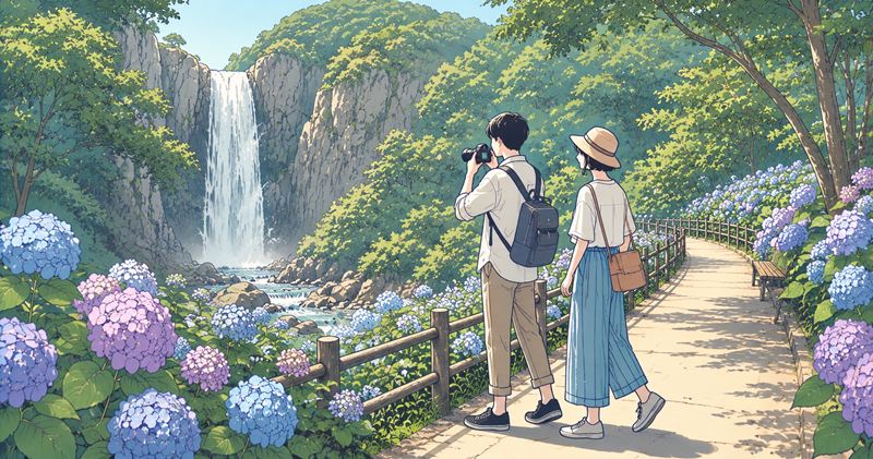 見帰りの滝 あじさいの見頃を時期別に解説
