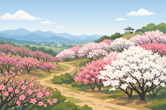 箕郷梅林の開花状況と見頃