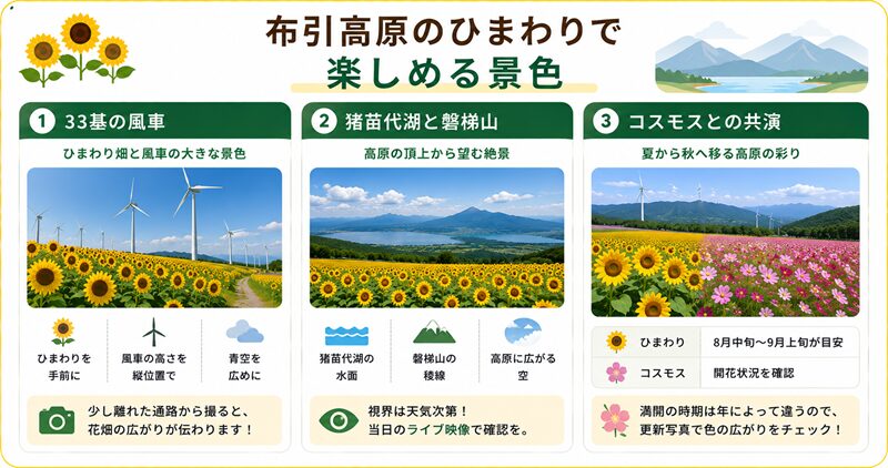 布引高原のひまわりで楽しめる景色
