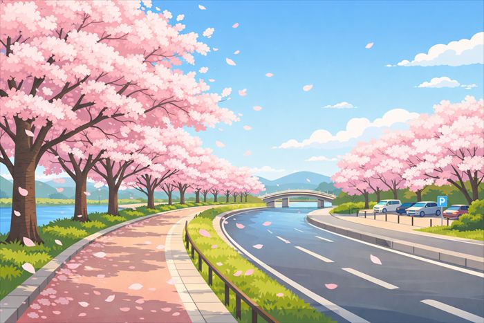 おの桜づつみ回廊の見頃と開花状況