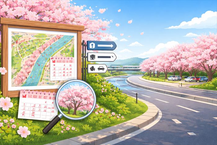おの桜づつみ回廊の見頃とアクセス