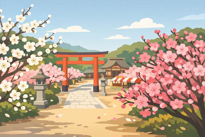 大縣神社 梅の開花状況と見頃