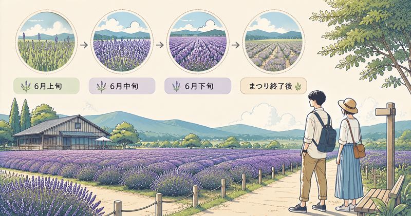 千年の苑 ラベンダー園の見頃を時期別に見る