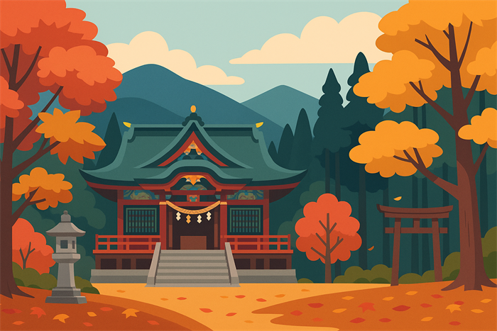 紅葉の三峯神社
