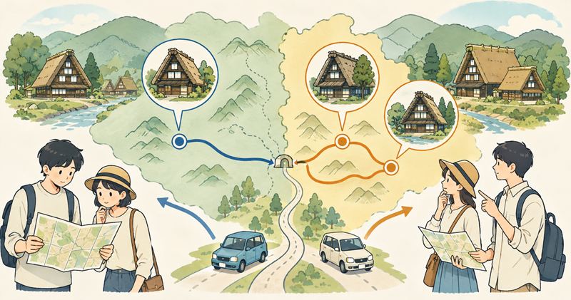 白川郷と五箇山の違いを比較表で確認
