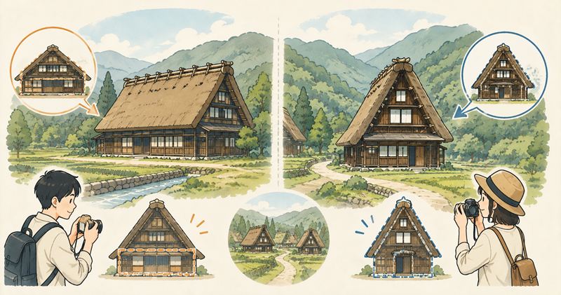 白川郷と五箇山の合掌造りの違い