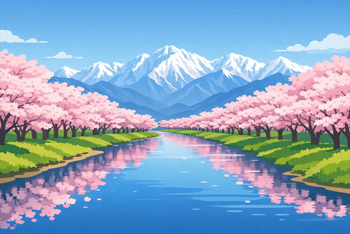 舟川べり 桜並木の見頃と開花状況