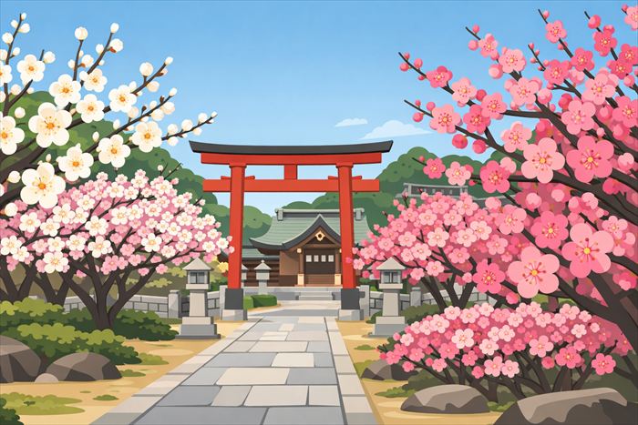 曽根天満宮 梅の開花状況と梅まつり