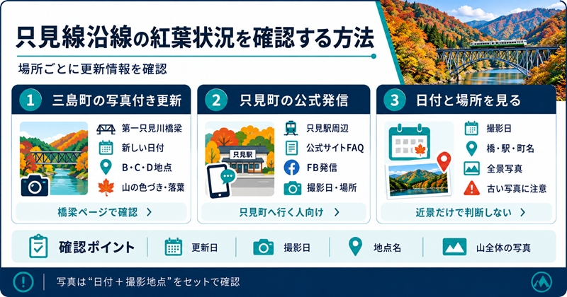 只見線沿線の紅葉状況を確認する方法