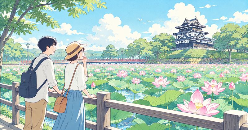 高田公園のハスの見頃を時期別に確認