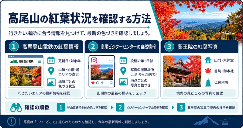 高尾山の紅葉状況を確認する方法