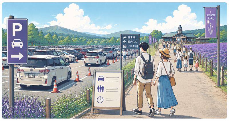たんばらラベンダーパークの見頃シーズンの混雑と駐車場