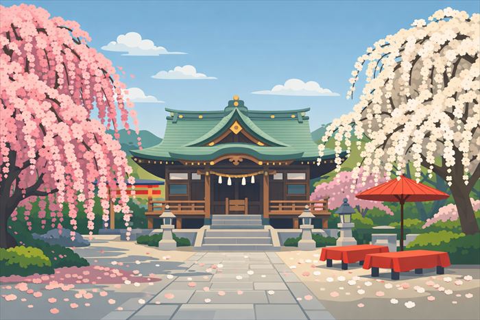 龍尾神社梅の開花状況と見頃