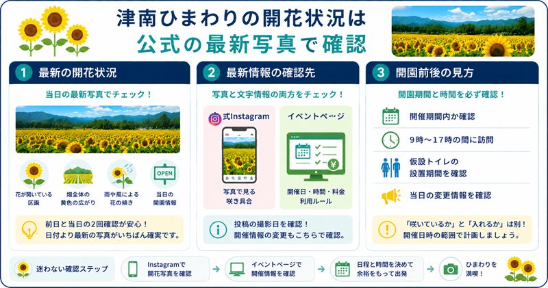 津南ひまわりの開花状況は公式の最新写真で確認