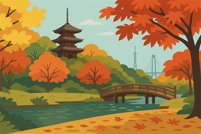 横浜・三渓園の紅葉