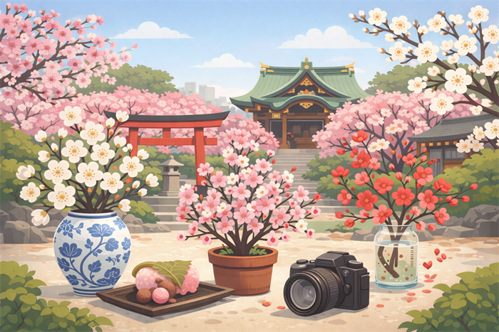 湯島天神 梅の開花状況に合わせた品種の楽しみ方