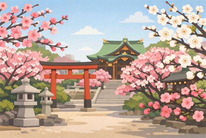 湯島天神 梅の開花状況とライトアップの時間帯